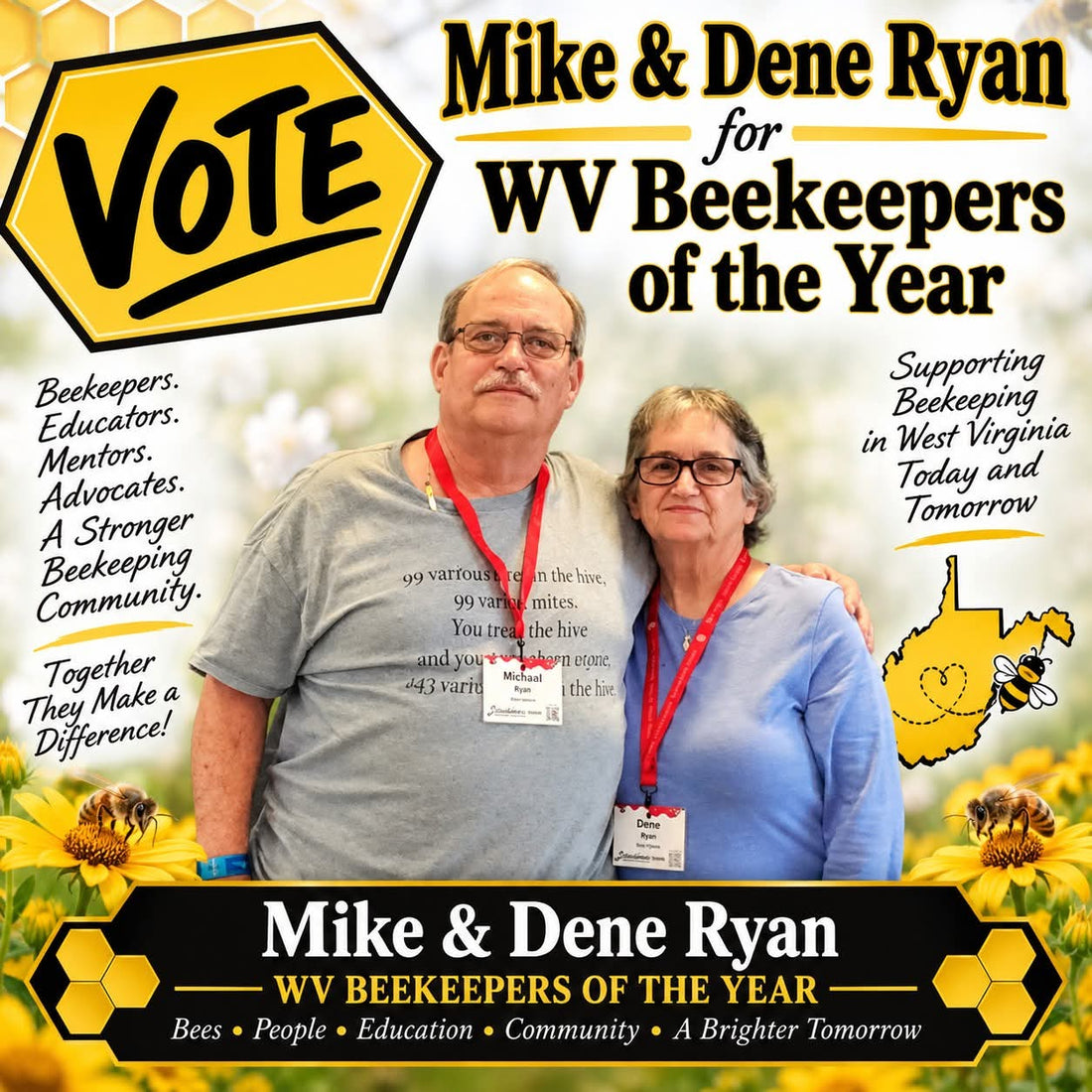 Dene and Mike Ryan Nominated for West Virginia Beekeeper of the Year
