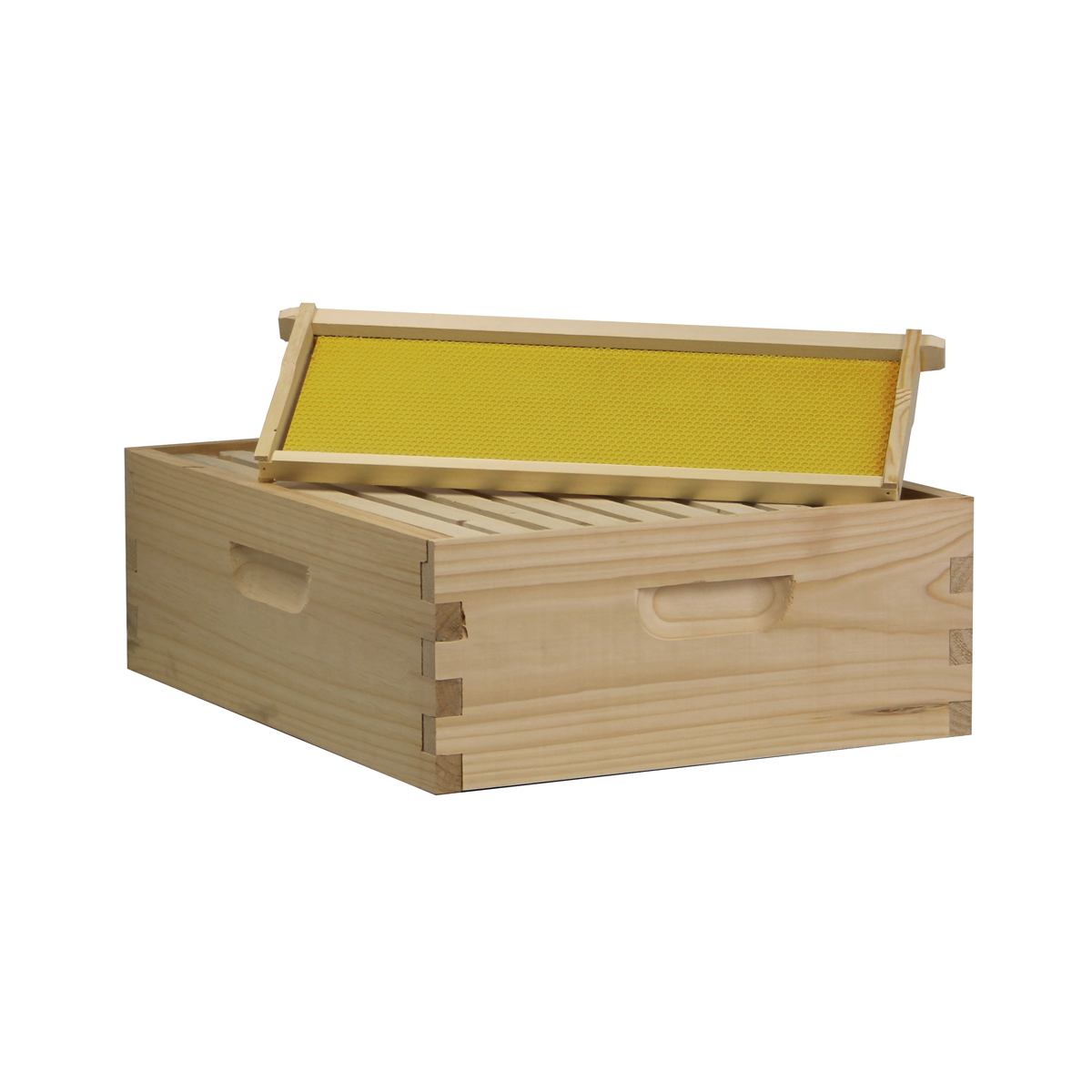 10-Frame Complete Beehive Kit – Fully Assembled Amish-Made with 2 Deep & 1 Medium Boxes, Frames & Wax-Coated Foundations