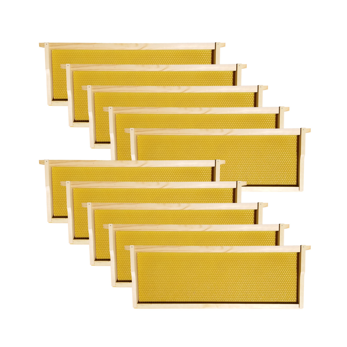 10-Frame Complete Beehive Kit – Fully Assembled Amish-Made with 2 Deep & 1 Medium Boxes, Frames & Wax-Coated Foundations