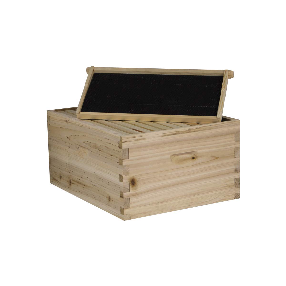 NuBee 10 Frame Complete Beehive Kit – Unassembled (1 Deep + 1 Medium Boxes) with Frames & Wax-Coated Foundations | Beginner Langstroth Hive
