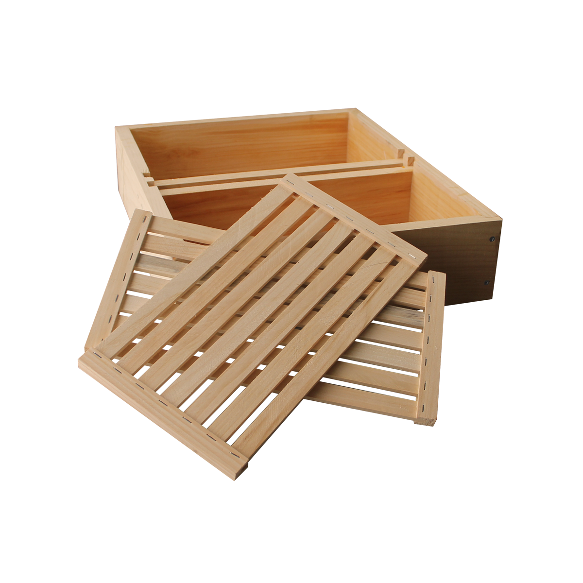 10 Frame Amish-Made Feeder Box with Floating Slatted Boards – Safe, Efficient Hive Feeding