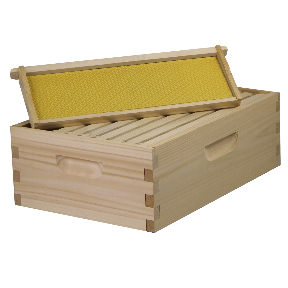 8 Frame Complete Beehive Kit – Amish-Made with 2 Deep & 1 Medium Boxes, Frames & Wax-Coated Foundations
