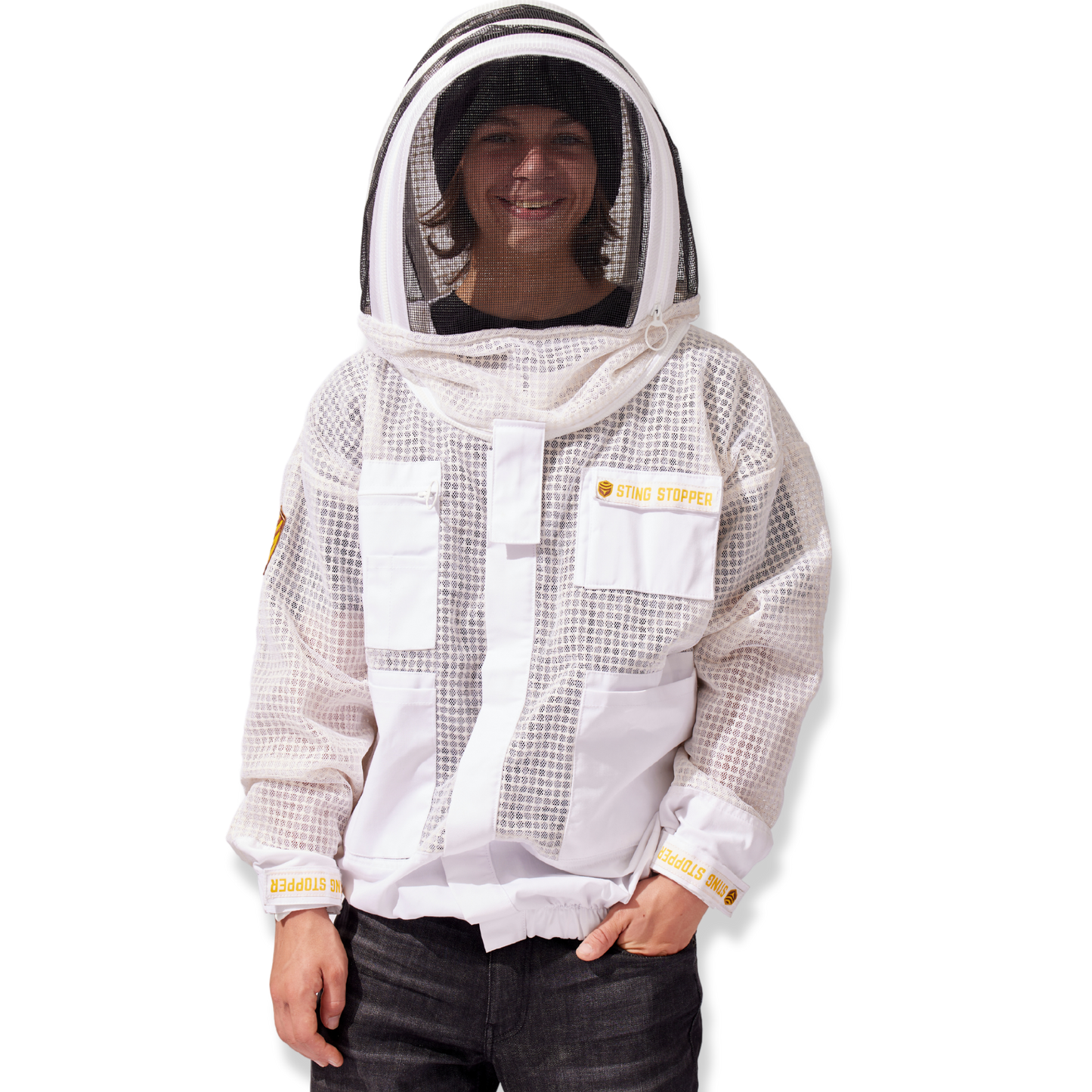 FREE - Sting Stopper Professional Ventilated Beekeeping Jacket - Beekeeper White