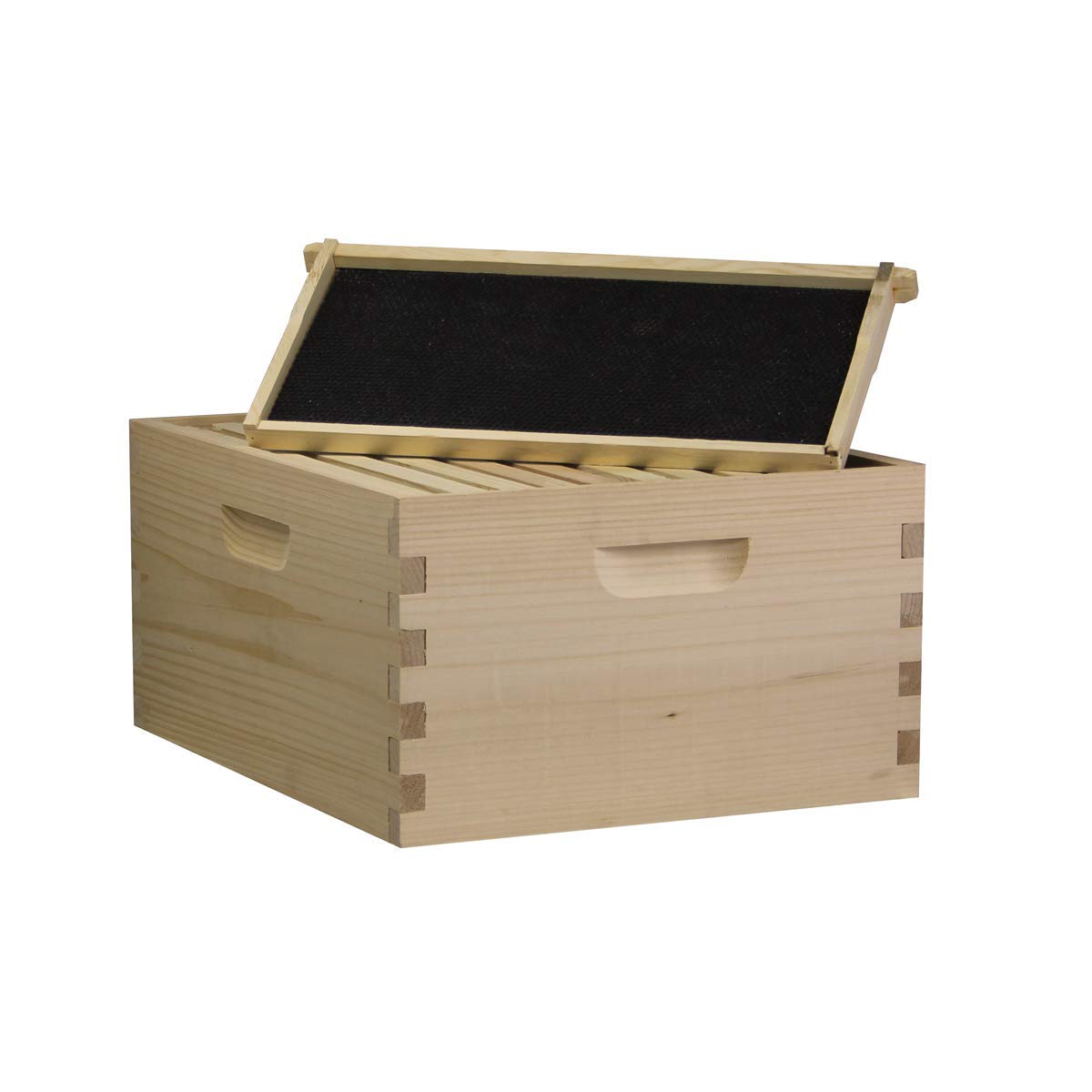 10 Frame Deep Brood Box – Unassembled w/ Frames & Foundations – Made in USA