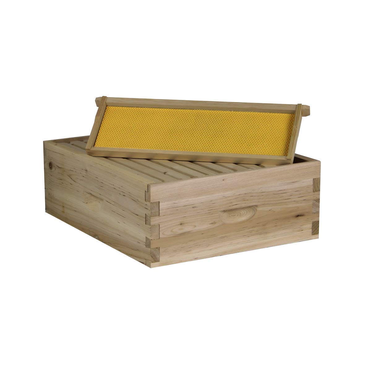 NuBee 10 Frame Complete Beehive Kit – Unassembled (1 Deep + 1 Medium Boxes) with Frames & Wax-Coated Foundations | Beginner Langstroth Hive